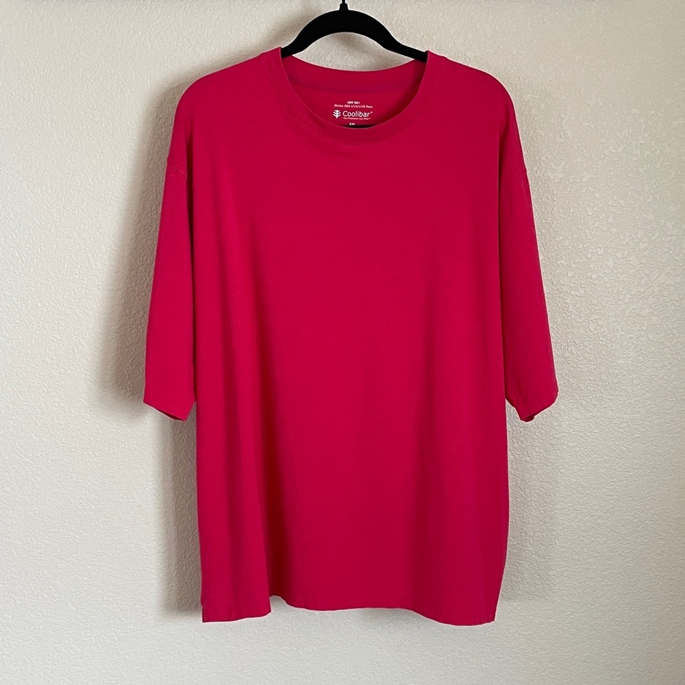 Coolibar Morada Everyday Tee Shirt Men’s XXL Hot Pink UPF 50+ Sun Protection